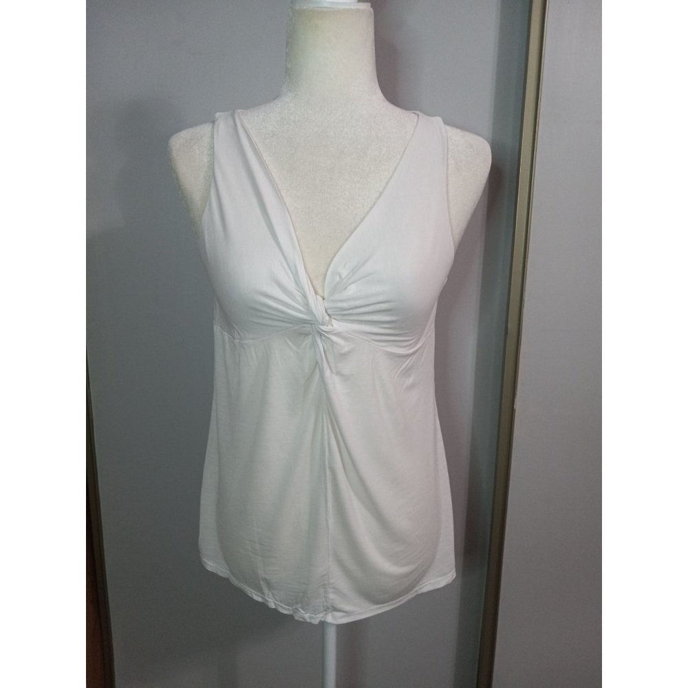 Michael Stars White One Size Fits Most Casual Beach Stretch Flowy Tank Top